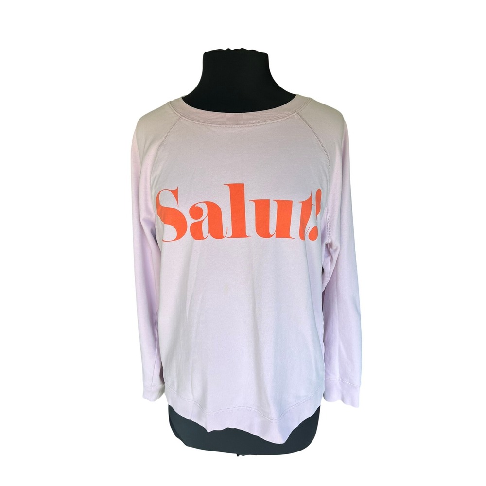 J.Crew Salut Graphic Sweatshirt Lavender Purple Orange XL French Terry Raglan